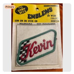 Emblems Patch 'The Show Offs' vintage 70s name Kevin